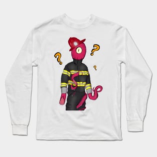 Firefighter Octopus? - Stranger Halloween Cartoon - Not Hamlet Design Long Sleeve T-Shirt